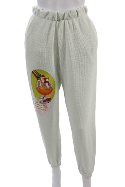 Boys Lie Women Jogger Sweatpants White Graphic Quote Print Size XS