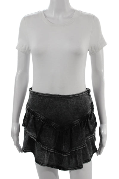 Mother Womens Mini Peasant Skirt Dark Gray Size 25