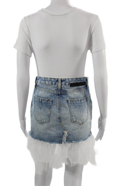Unravel Project Womens Mini Pettiskirt Light Blue 100% Cotton Size 25