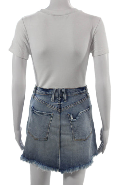 McGuire Womens Mini Blue Skirt Cotton Stretch Short Size 25
