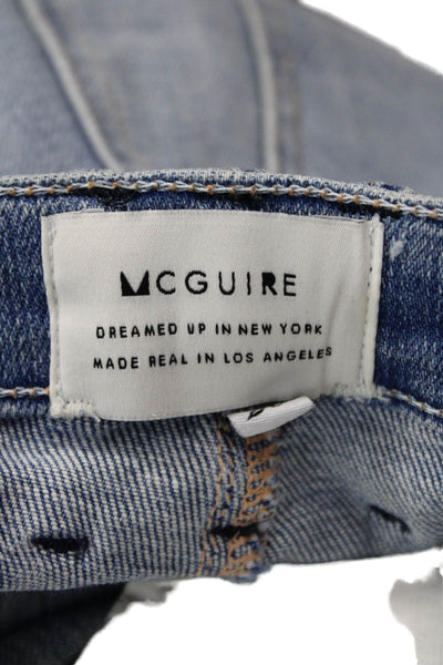 McGuire Womens Mini Blue Skirt Cotton Stretch Short Size 25