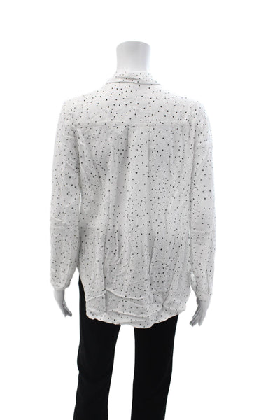 Bella Dahl Women Polka Dot Button Up Blouse White Size S