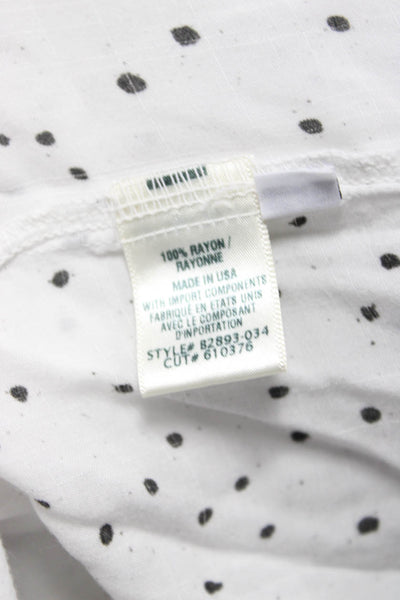 Bella Dahl Women Polka Dot Button Up Blouse White Size S