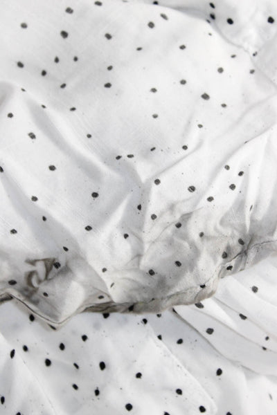 Bella Dahl Women Polka Dot Button Up Blouse White Size S