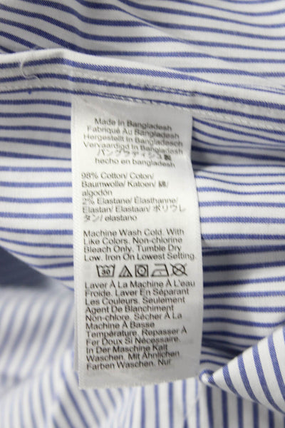 J Crew Unisex Striped Collared Button-Up Long Sleeve Blue Size XL