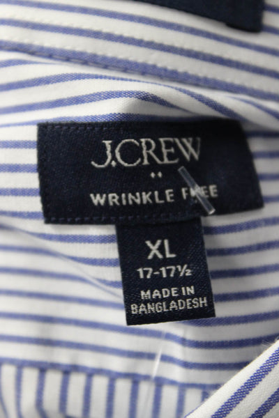 J Crew Unisex Striped Collared Button-Up Long Sleeve Blue Size XL