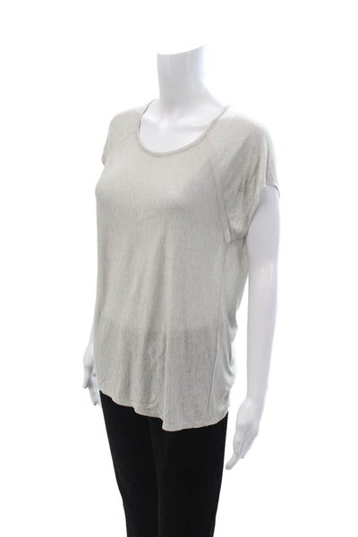 Vince Women Basic Gray Modal Blend Round Neck Short Sleeve T-Shirt Size S