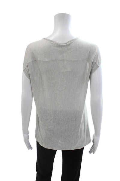 Vince Women Basic Gray Modal Blend Round Neck Short Sleeve T-Shirt Size S