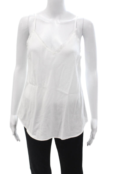 Bella Dahl Women White V-Neck Tencel Camisole Sleeveless Size S