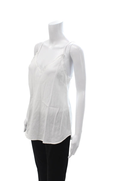 Bella Dahl Women White V-Neck Tencel Camisole Sleeveless Size S