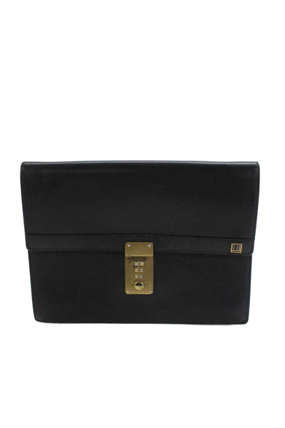 Dunhill Womens Leather Convertible Clutch Bag Black