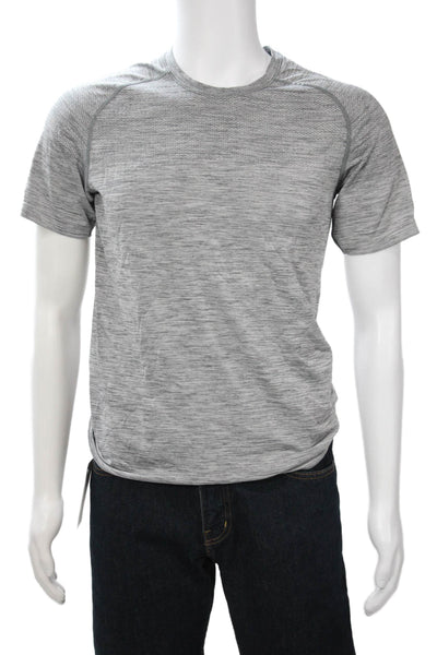 Lululemon Mens Gray Nylon Blend Crew Neck Short Sleeve T-Shirt Size S