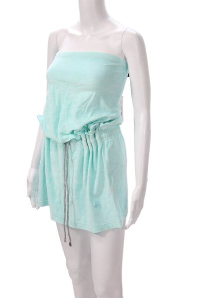 Vilebrequin Womens Romper Light Blue Square Neck Short Solid Size XL