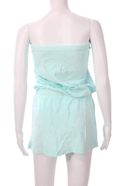 Vilebrequin Womens Romper Light Blue Square Neck Short Solid Size XL