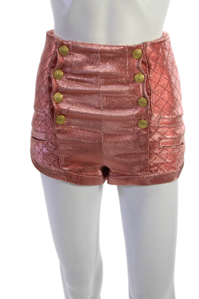 Pierre Balmain Unisex Pink Argyle Designer Shorts Button Closure Size 25