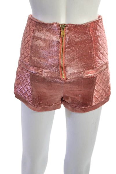 Pierre Balmain Unisex Pink Argyle Designer Shorts Button Closure Size 25