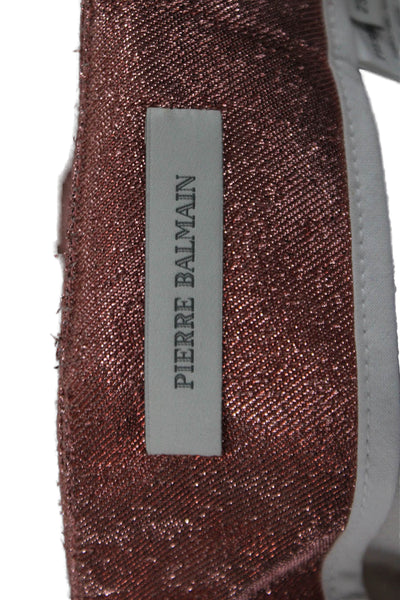 Pierre Balmain Unisex Pink Argyle Designer Shorts Button Closure Size 25