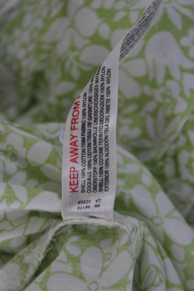 Anthropologie Unisex Bohemian Floral Cotton Drawstring Shorts Green Size XS