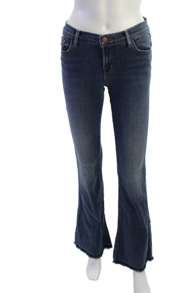 J Brand Womens Dark Blue Bootcut Flared Jeans Mid Rise 32 Inseam Size 25