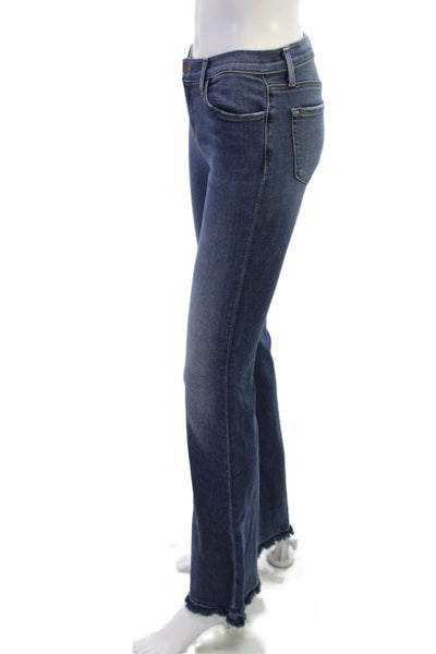 J Brand Womens Dark Blue Bootcut Flared Jeans Mid Rise 32 Inseam Size 25