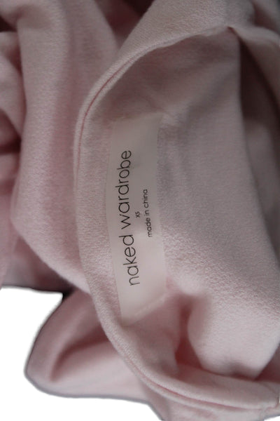 Naked Wardrobe Women Pink High Neck Sleeveless Bodysuit 95% Viscose Size XS