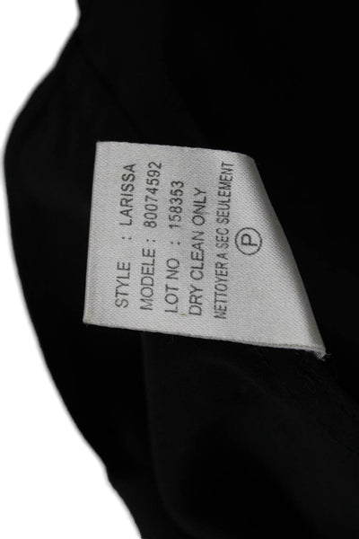 Theory Womens Black Collared Long Sleeve Button Up Basic Blouse Petite Size S