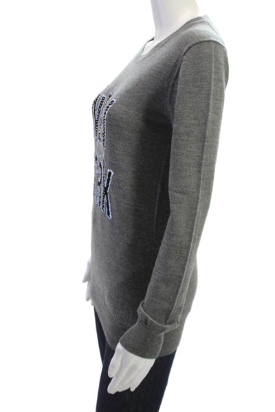 Markus Lupfer Unisex Pullover Sweater Gray Merino Wool Crew Neck Size XS