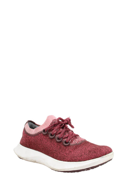 Allbirds Womens Wool Low Top Sneakers Burgundy Size 8.5