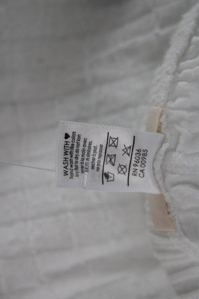 Eberjey Unisex Ankle Sweatpants White Check 100% Cotton Size S