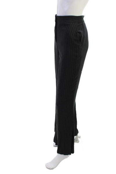 Drew Womens Dress Pants Black Striped Viscose Wool Zip Size 6