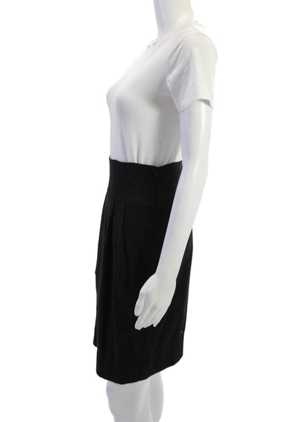 Theory Womens Pleated Skirt Black Viscose Stretch Size 6