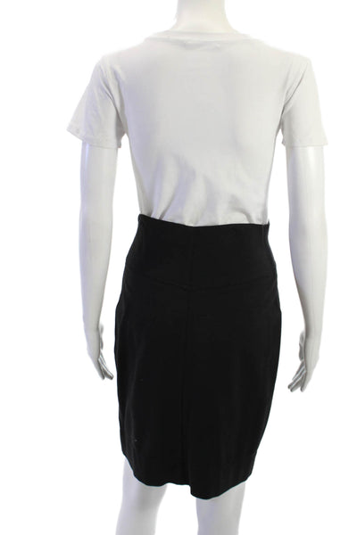 Theory Womens Pleated Skirt Black Viscose Stretch Size 6