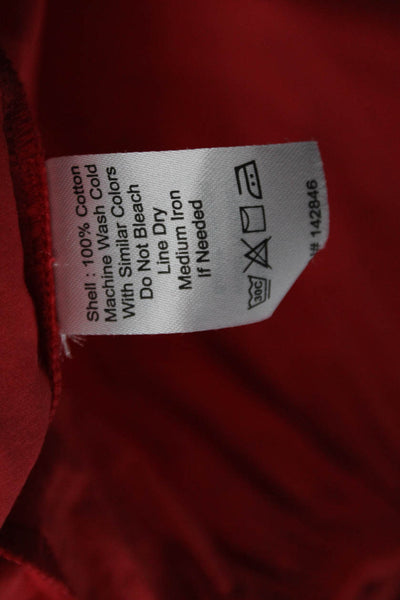 Rhode Women Sundress Red Cotton Sleeveless Knee Length Beach Size S