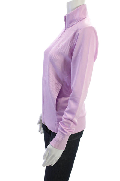 Adidas Womens Windbreaker Pink High Neck Zip Long Sleeve Size S