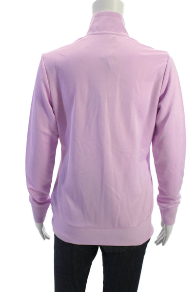 Adidas Womens Windbreaker Pink High Neck Zip Long Sleeve Size S