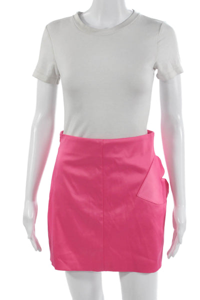 Zara Women Pink Mini Straight Pencil Skirt Short Cotton Viscose Blend Size S