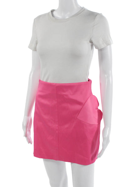 Zara Women Pink Mini Straight Pencil Skirt Short Cotton Viscose Blend Size S