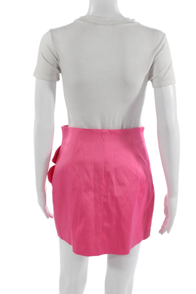 Zara Women Pink Mini Straight Pencil Skirt Short Cotton Viscose Blend Size S