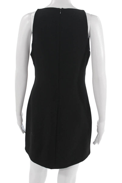 Zara Women Shift Mini Dress Black High Neck Sleeveless Zip Size M