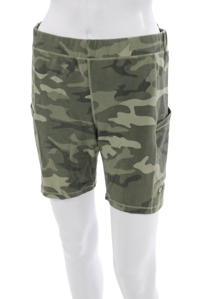 Monrow Unisex Cargo Sweat Shorts Army Camo 90% Cotton 10% Spandex Size L