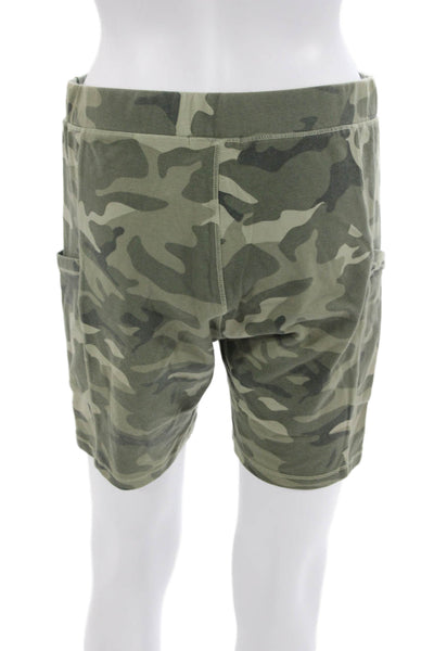 Monrow Unisex Cargo Sweat Shorts Army Camo 90% Cotton 10% Spandex Size L