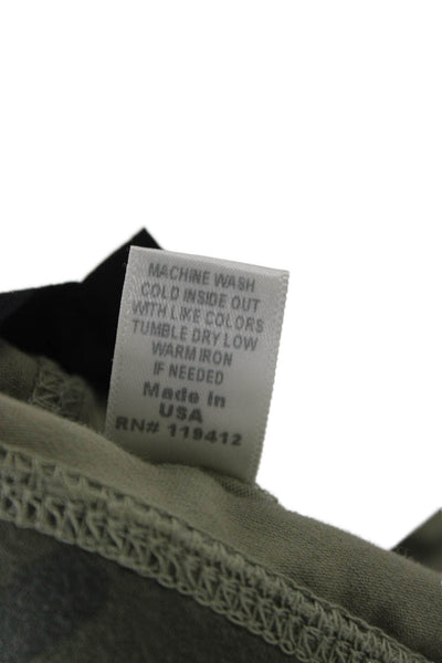 Monrow Unisex Cargo Sweat Shorts Army Camo 90% Cotton 10% Spandex Size L