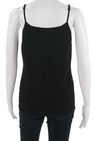 Minnie Rose Women Black V Neck Camisole Supima Spandex Sleeveless Size L