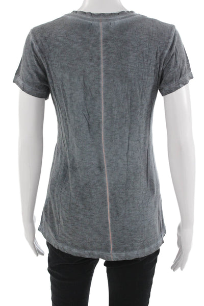 Sundry Womens Basic Gray Graphic Crew Neck Short Sleeve T-Shirt Size 1