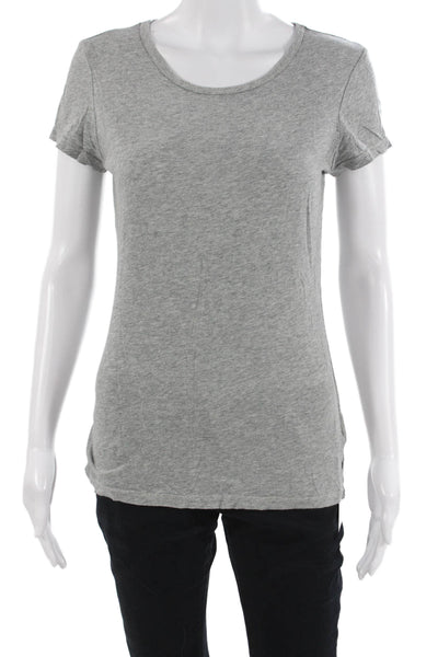 Standard James Perse Women Basic Gray Short Sleeve T Shirt Round Neck Size 2