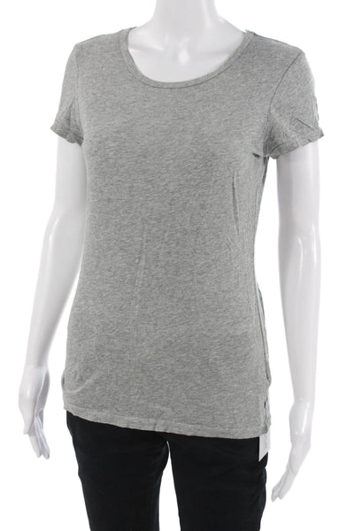 Standard James Perse Women Basic Gray Short Sleeve T Shirt Round Neck Size 2