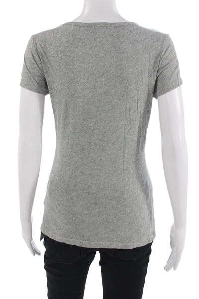 Standard James Perse Women Basic Gray Short Sleeve T Shirt Round Neck Size 2