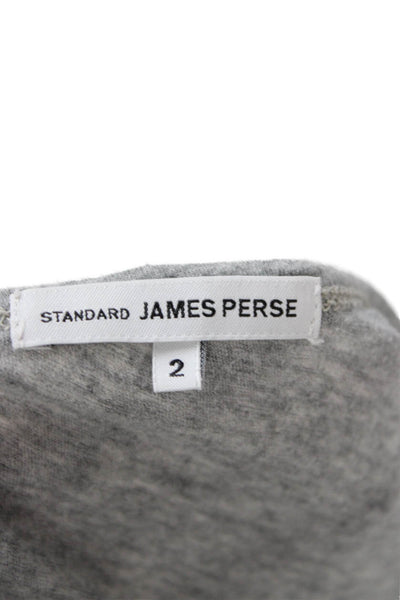 Standard James Perse Women Basic Gray Short Sleeve T Shirt Round Neck Size 2