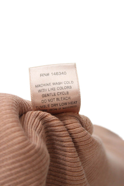 Amo Womens Cropped Basic Tank Top 100% Pima Cotton Tan Round Neck Size M