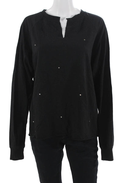 Jet John Eshaya Women Designer Basic Long Sleeve Blouse Black Size M